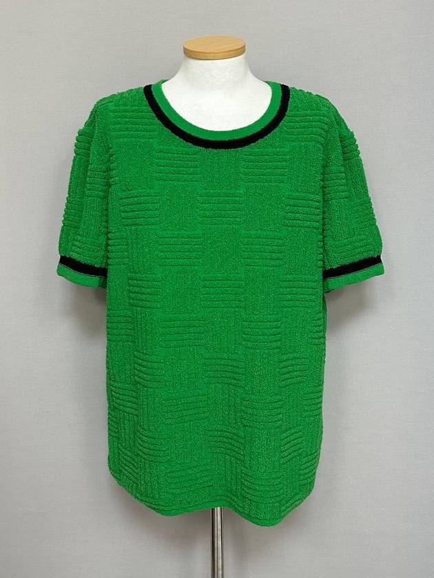 Intrecciato terry cotton knit short sleeve t shirt 105 - BOTTEGA VENETA - BALAAN 1