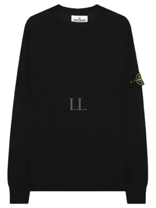 Logo Patch Knit Top Black - STONE ISLAND - BALAAN 2