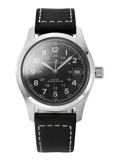 Khaki Field Leather Watch Black - HAMILTON - BALAAN 2