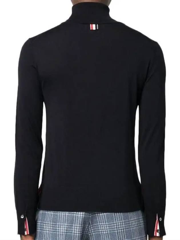 Striped Fine Merino Jersey Turtleneck Navy - THOM BROWNE - BALAAN 3