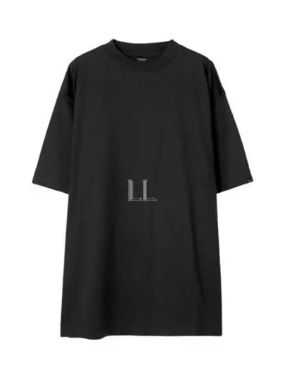 Cotton Crew Neck Short Sleeve T-Shirt Black - BALENCIAGA - BALAAN 2