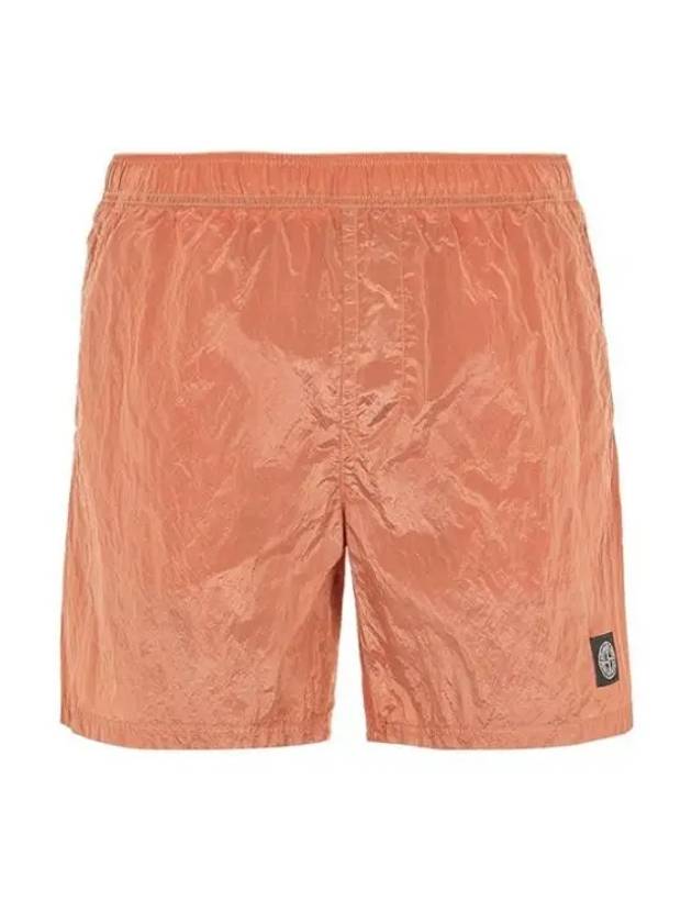 Men's Logo Patch Nylon Metal Swim Shorts Orange - STONE ISLAND - BALAAN 2