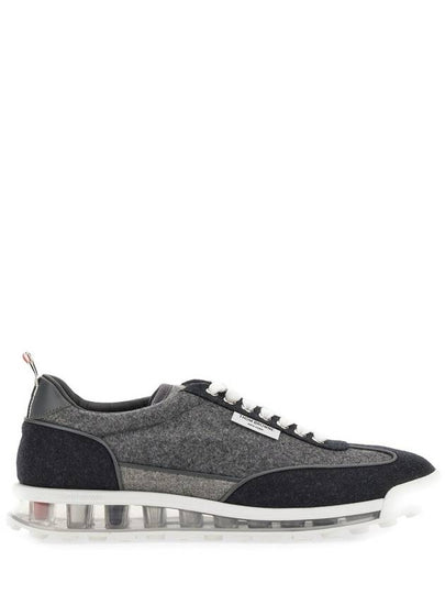 Flannel Clear Sole Low Top Sneakers Grey - THOM BROWNE - BALAAN 2