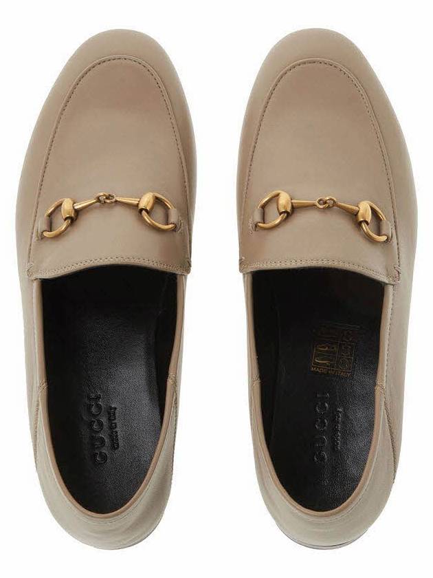 gold leather horsebit loafers beige - GUCCI - BALAAN.