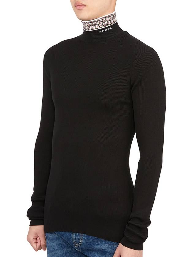 Logo Slim Fit Turtleneck Black - PRADA - BALAAN 3