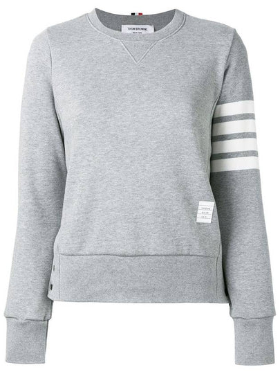 Engineered 4 Bar Stripe Loopback Jersey Knit Crewneck Sweatshirt Light Grey - THOM BROWNE - BALAAN 2