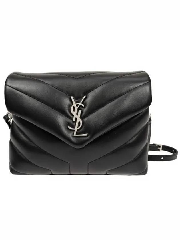 Toy Loulou Strap Shoulder Bag In Quilted Leather Black - SAINT LAURENT - BALAAN 2