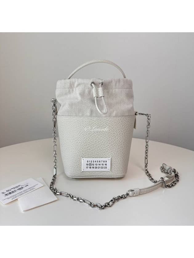 5AC Number Logo Texture Leather Bucket Bag Grey - MAISON MARGIELA - BALAAN 11