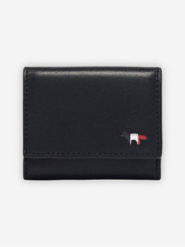 [MAISON KITSUNE] TRICOLOR FOX ULTRA COMPACT WALLET - BLACK - MAISON KITSUNE - BALAAN 1