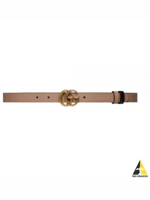 GG Marmont Reversible Thin Belt Pink Black - GUCCI - BALAAN 2