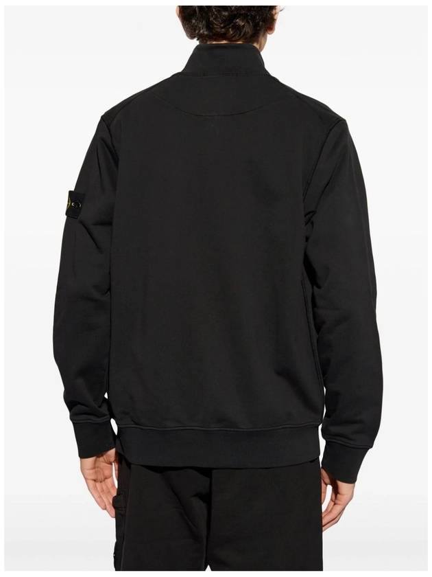 Cotton Full Zip Sweatshirt Black - STONE ISLAND - BALAAN 4