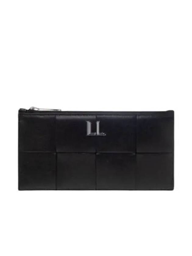 Intrecciato Zipper Leather Card Wallet Black - BOTTEGA VENETA - BALAAN 2