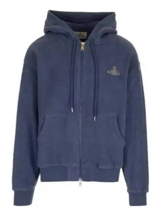 ORB Logo Organic Cotton Zip-Up Hoodie Patrol Blue - VIVIENNE WESTWOOD - BALAAN 2