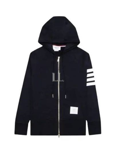 Engineered 4 Bar Diagonal Zip Up Hoodie Navy - THOM BROWNE - BALAAN 2