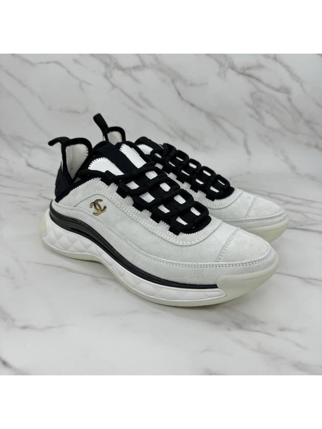 Mixed fiber sneakers white gold women s G45331 - CHANEL - BALAAN 3