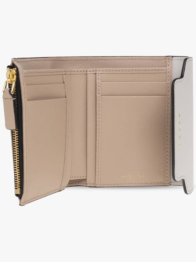 Saffiano Tri-Fold Half Wallet Grey - MARNI - BALAAN 3