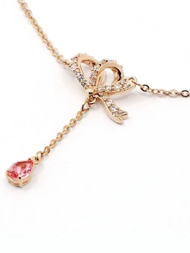 Volta Y Ribbon Pendant Necklace Rose Gold - SWAROVSKI - BALAAN 3