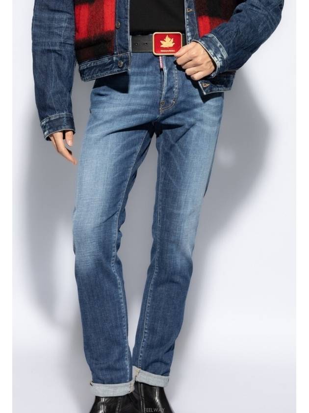 Cotton Back Logo Patch Jeans Blue - DSQUARED2 - BALAAN 6