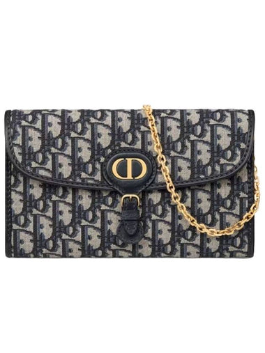 Bobby East West Chain Oblique Jacquard Pouch Bag Blue - DIOR - BALAAN 1