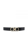 Men's Gancini Reversible Leather Belt Black - SALVATORE FERRAGAMO - BALAAN 2