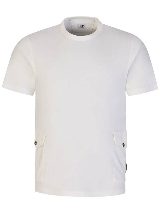 Lens Side Pocket Short Sleeve T-Shirt White - CP COMPANY - BALAAN 2