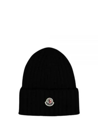 3B00036 A9327 999 Logo Patch Wool Beanie - MONCLER - BALAAN 1