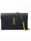 Women's Logo Envelope Chain Long Wallet Black - SAINT LAURENT - BALAAN 2