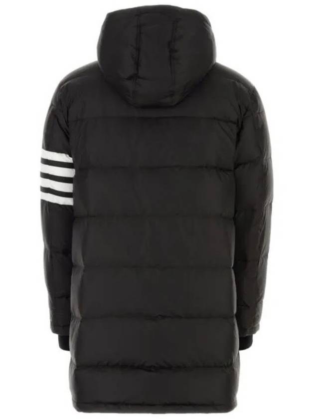 Men's 4 Bar Button Down Hooded Padding Black - THOM BROWNE - BALAAN 3