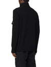 Wappen High Neck Button Up Wool Cardigan Black - STONE ISLAND - BALAAN 4