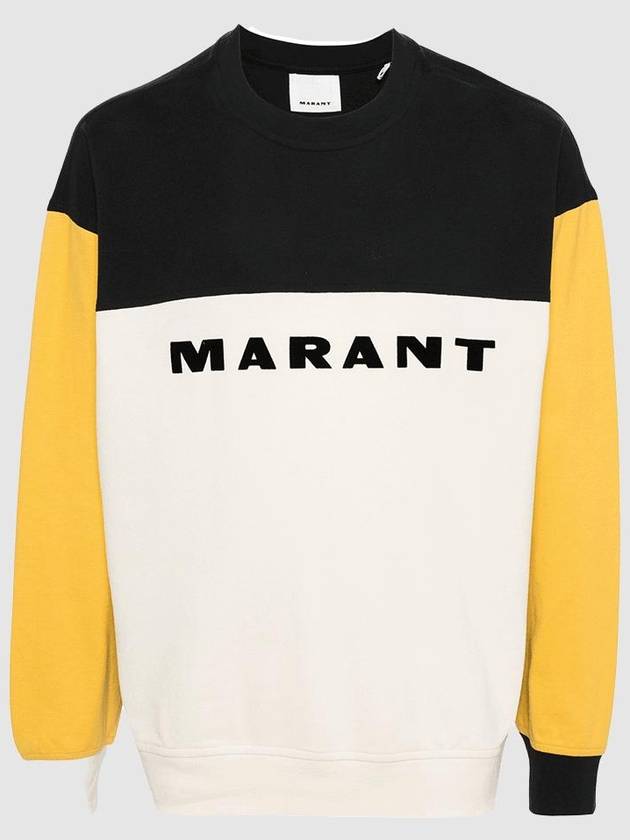 Afton Logo Cotton Sweatshirt Yellow - ISABEL MARANT - BALAAN 2