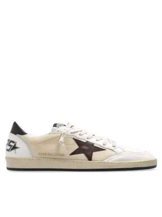 Ball Star Low Top Sneakers Burgundy White Beige - GOLDEN GOOSE - BALAAN 2