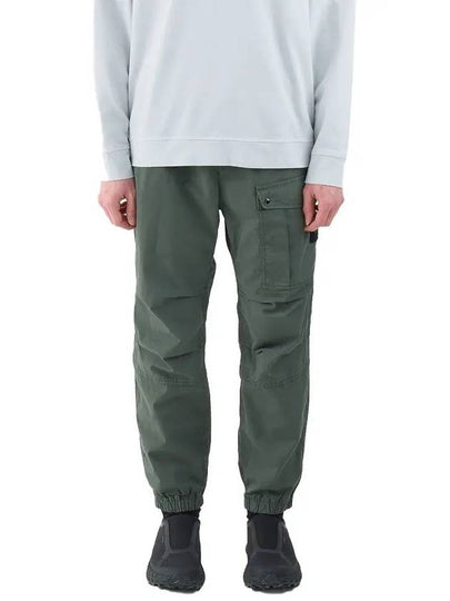 Logo Twill Cotton Cargo Track Pants Musk Green - STONE ISLAND - BALAAN 2