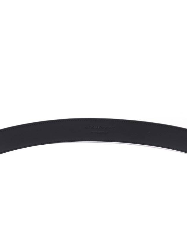 Silver Hardware Monogram Buckle Leather Belt Black - SAINT LAURENT - BALAAN 7