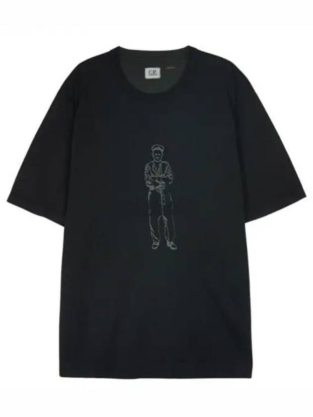 1020 Jersey British Sailor Short Sleeve T-Shirt Black - CP COMPANY - BALAAN 2