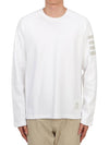 4-Bar Striped Cotton Long Sleeve T-Shirt White - THOM BROWNE - BALAAN 2