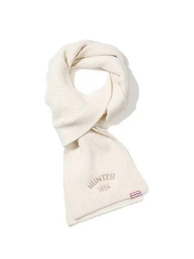 Rib Knit Cashmere Scarf Ivory HBW0001CNZIVO - HUNTER - BALAAN 1