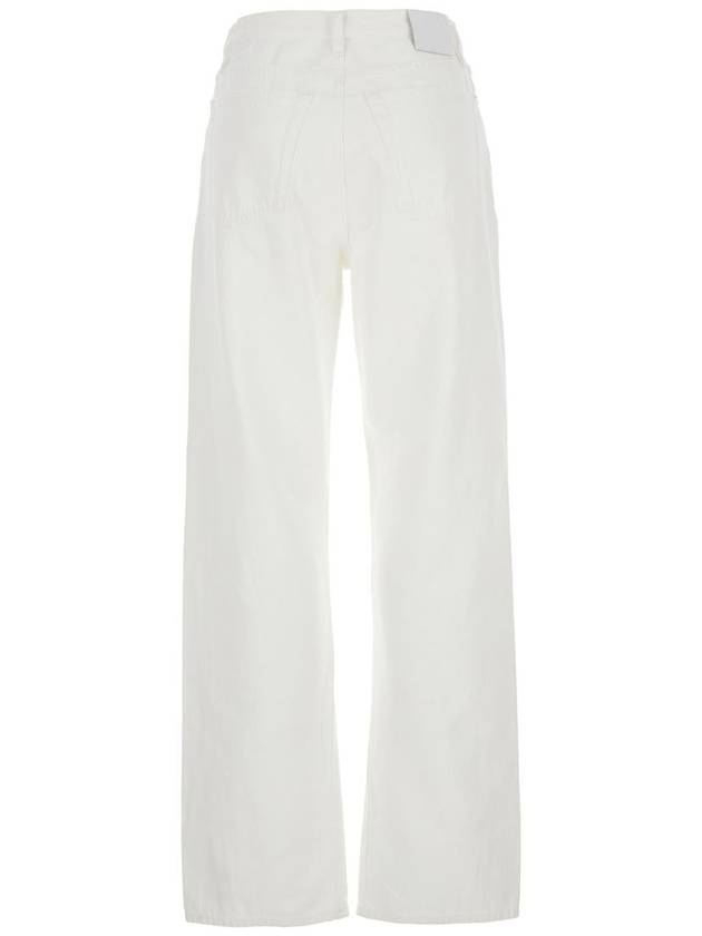 Twisted Seam Denim Straight Jeans Off White - TOTEME - BALAAN 3