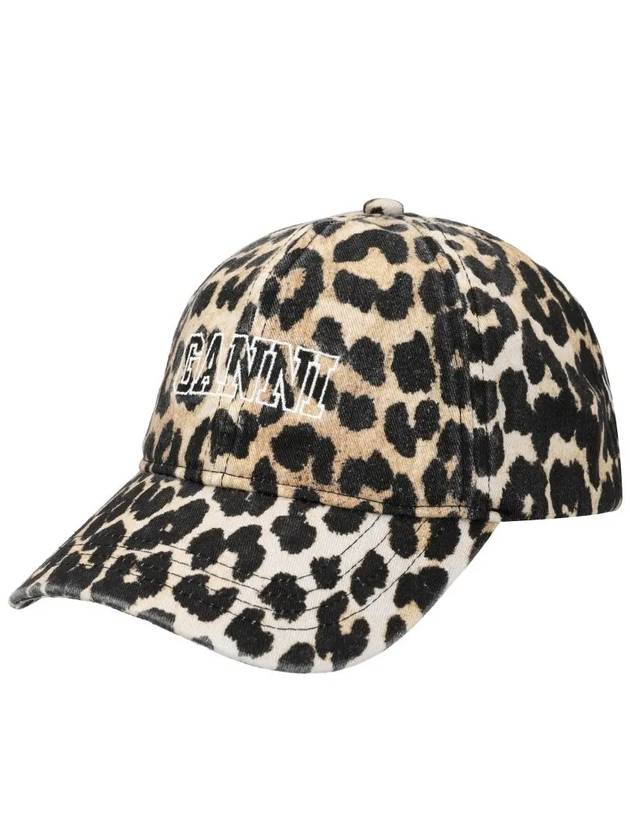 Leopard Print Ball Cap Black - GANNI - BALAAN 6