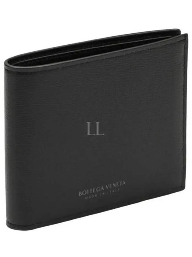 Logo Leather Half Wallet Black - BOTTEGA VENETA - BALAAN 2