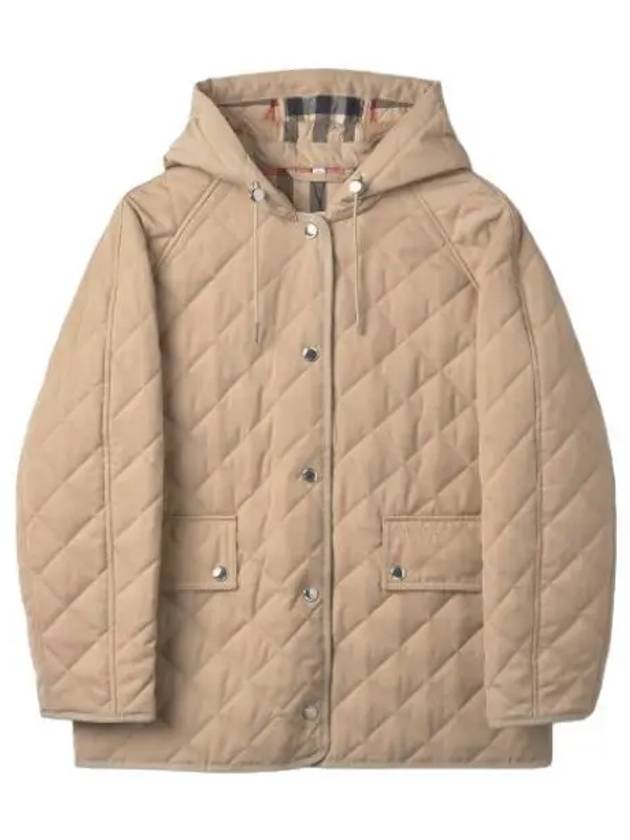 Logo Detail Diamond Quilted Hooded Jacket Soft Phone Jumper - BURBERRY - BALAAN 1