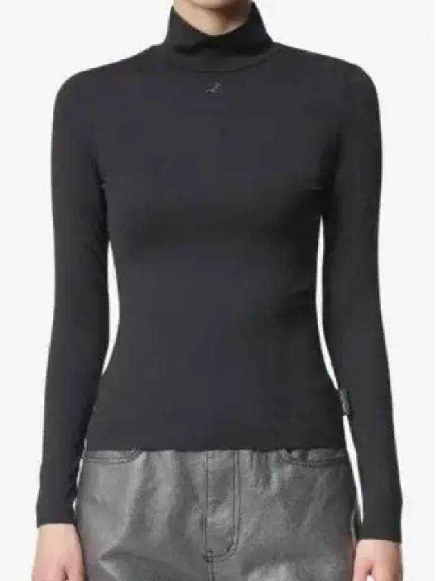 Second Skin Mock Neck Long Sleeve Shirt Black - COURREGES - BALAAN 2