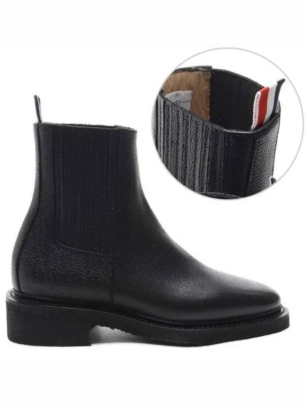 Three Stripes Leather Chelsea Boots Black - THOM BROWNE - BALAAN 2