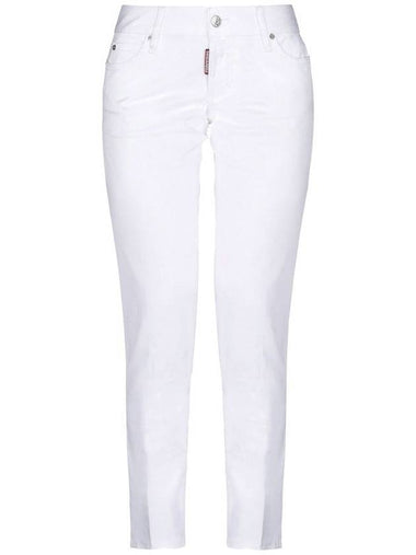 Jennifer Cropped Skinny Jeans White - DSQUARED2 - BALAAN 1