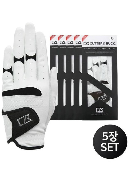 1 set of 5 half sheepskin golf gloves CBU3AGV313 - CUTTER&BUCK - BALAAN 2