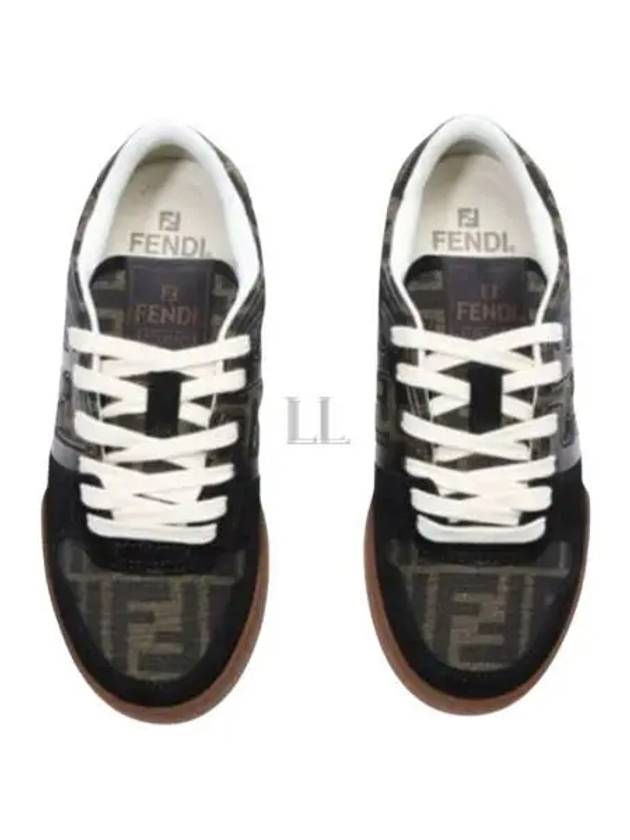 Match Canvas Low-Top With Black Suede - FENDI - BALAAN 2