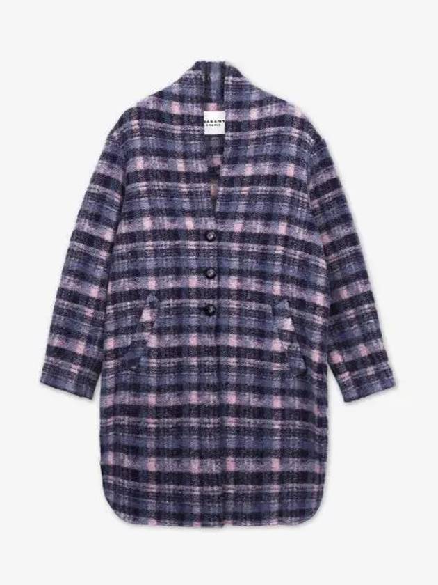 Gabriel Wool Check Single Coat Navy - ISABEL MARANT - BALAAN 2