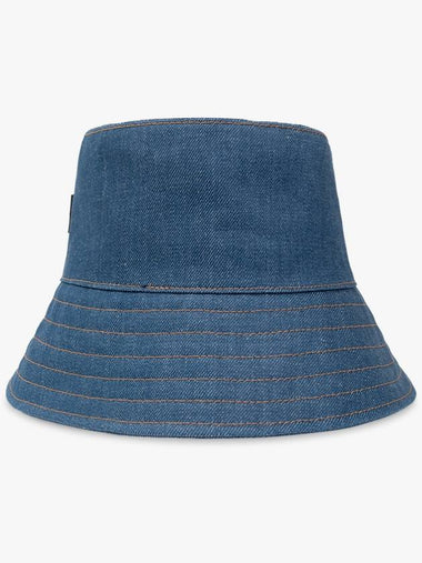 FERRAGAMO Denim Bucket Hat With Logo, Women's, Blue - SALVATORE FERRAGAMO - BALAAN 1