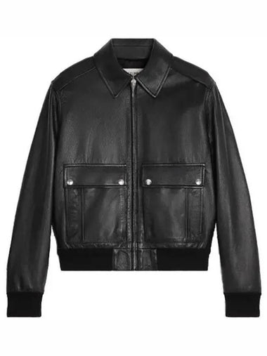 Classic Aviator Lambskin Jacket Black - CELINE - BALAAN 1