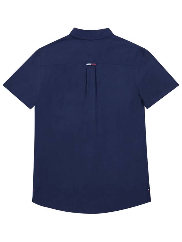 Men's Solid Camp Pocket Short Sleeve Shirt Navy - TOMMY HILFIGER - BALAAN 3