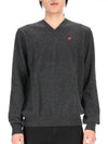 Play Mini Red Heart Wappen V-neck Long Sleeve Knit Top P1 N078 2 Gray - COMME DES GARCONS - BALAAN 2